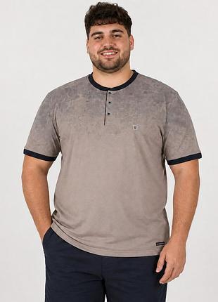 Футболка мужская red down большого размера 6xl-9xl хлопок эластан на трех пуговицах,8xl,мокко