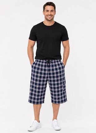 Бриджи шорты мужские sport в клетку большие размеры xl-5xl легкие на резинке ,синий с красным, 5xl