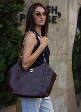 Сумка шопер maxi tote bag in burgundy