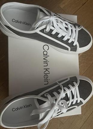 Кеди жіночі calvin klein сірі з білим