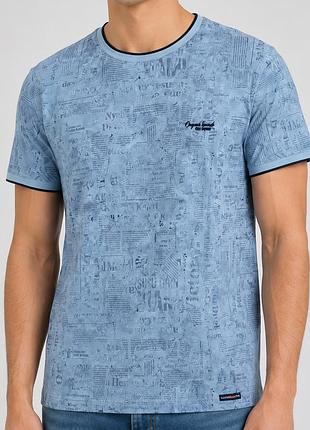 Футболка мужская red-down большие размеры 2xl-5xl коттон эластан турция,xxl,пыльно-голубой