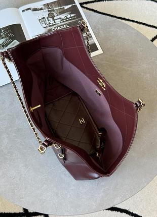 Сумка шопер maxi tote bag in burgundy 5