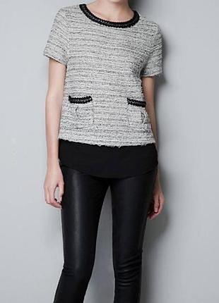 Твідова блуза zara w&b collection
