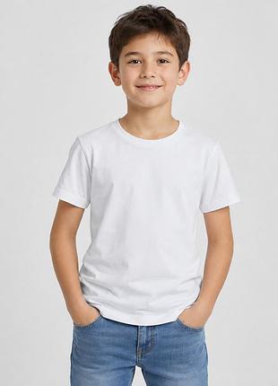 Футболка valimark однотонная детская 5-12 лет унисекс хлопок кулир пенье, белый 140