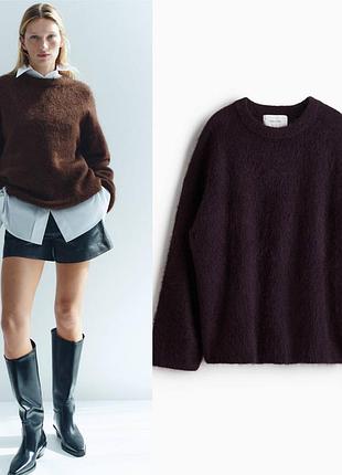 Светр жіночий h&m edition коричневий розмір с мохер 32% шерсть 3%