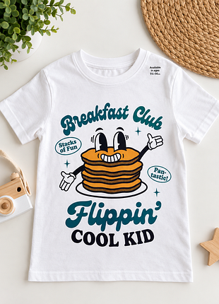 Футболка для хлопчика з принтом breakfast club flippin' cool kid, біла