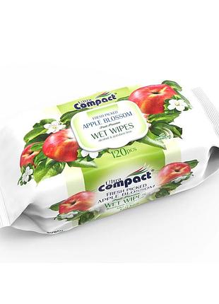 Салфетки влажные ultra compact apple blossom 120 шт с клапаном