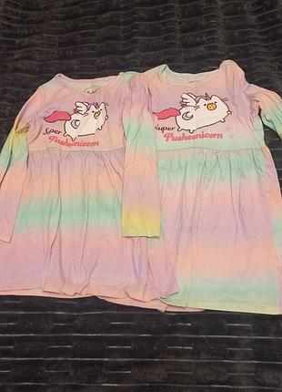 Сукня для дівчинки з принтом pusheen, різнокольорова, розмір 110-116