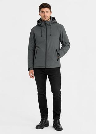 Куртка демисезонная m.a.d.i.s.s. мужская m-4xl со стеганой подкладкой,графитово-оливковый., 4xl