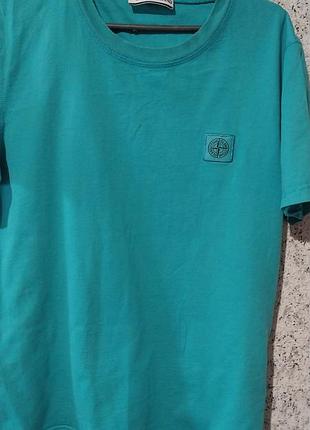 Чоловіча футболка stone island бірюзова