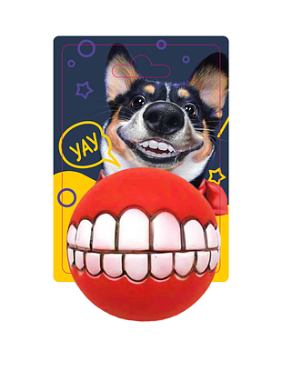 Игрушка для собак мячик с улыбкой (fg240306012l), красный
