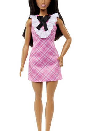 Кукла barbie "модница" в розовом платье с жабо (hjt06)