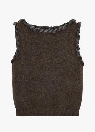 Жіноча жилетка zara коричнева s/m