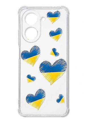 Чехол с утолщёнными углами на xiaomi redmi a5/poco c71 сердечка. украина (принт 258)
