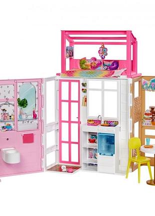 Портативний будиночок barbie 2-поверховий (hcd47)