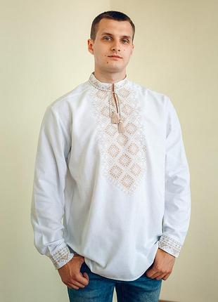 Вишиванка чоловіча дарій (коричнева)