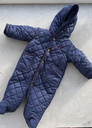 Зимовий комбінезон для хлопчиків polo ralph lauren синій стьобаний