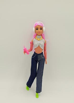 Кукла pink hair, руки на шарнирах в локтях и кистях, ноги на шарнирах в коленях (616081c)