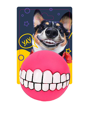 Игрушка для собак мячик с улыбкой (fg240306012l), розовый