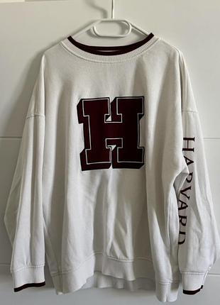 Світшот жіночий h&m divided оверсайз білий розмір m бавовна