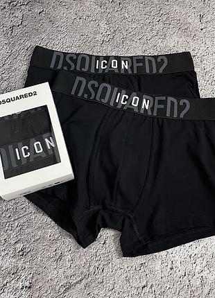 Труси чоловічі dsquared2 боксери чорні бавовна