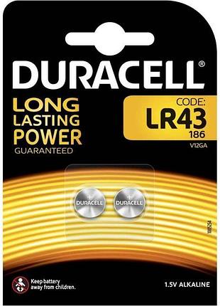 Батарейки duracell alkaline 1,5v lr43/186/386/v12ga/ag12 (2шт)