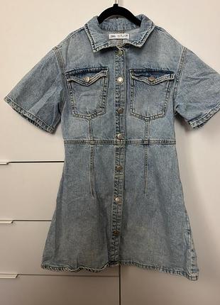 Сукня для дівчинки zara джинсова блакитна 10 років