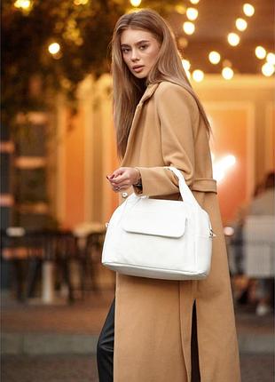 Жіноча спортивна сумка sambag vogue bks екошкіра біла міська