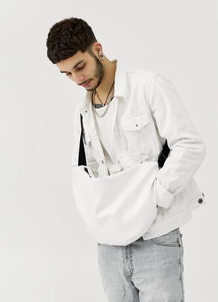 Мужская сумка sambag hobo bag-glove белая