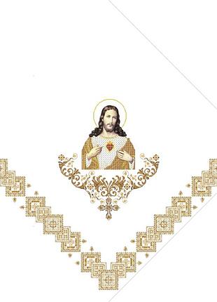 Х-041. схема для вишивки бісером фана до церкви непорочне серце ісуса.