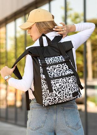 Жіночий рюкзак sambag rolltop one з принтом "graphity"