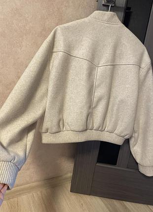 Куртка жіноча zara бомбер бежева 3