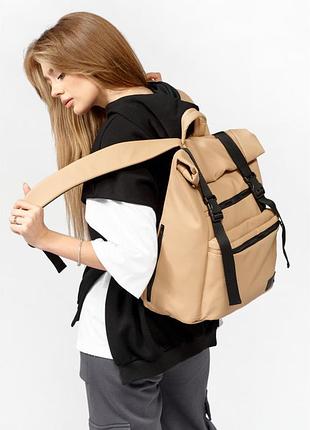Рюкзак ролл sambag жіночий rolltop ltt бежевий
