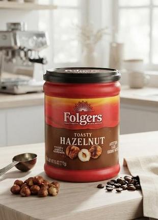 Супер арабика вкусный молотый кофе folgers toassty hazelnut ausa со вкусом лесного ореха 272 г