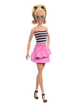 Лялька barbie "модниця" в рожевій спідниці з рюшами (hrh11)