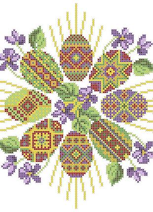 Хв-011. схема для вишивки бісером великодній рушничок.