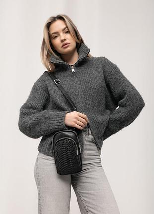 Женская сумка sambag modena 0gs принт крокодила