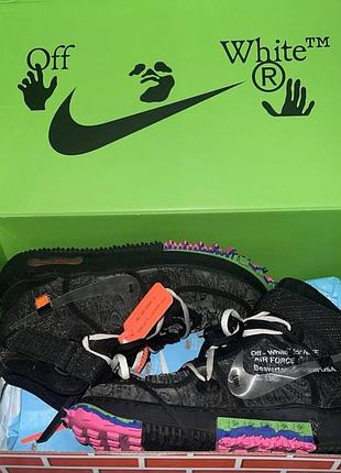 Кросівки чоловічі nike x off-white air force 1 mid чорні 42.5