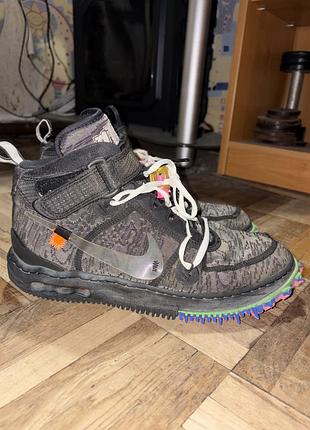 Кросівки чоловічі nike x off-white air force 1 mid чорні 42.5