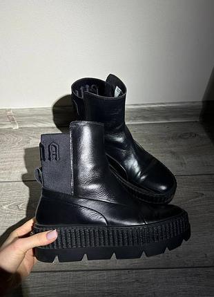 Шкіряні черевики puma fenty by rihanna chelsea black - 24см (38 розмір)