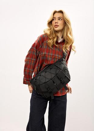 Жіноча cумка-бананка під ноутбук sambag urban pro чорна