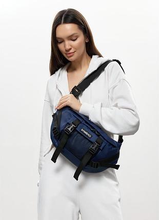 Большая женская поясная сумка бананка sambag dynamicdart синяя