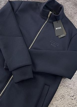 Кофта чоловіча hugo boss темно-синя на блискавці