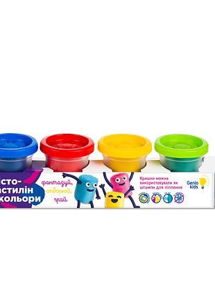 Набор для детского творчества "тесто-пластилин 4 цвета" dgt-art (ty4400)