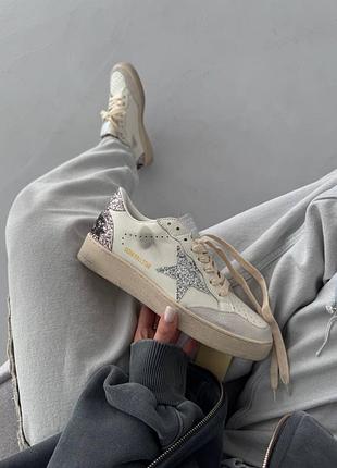 Кросівки golden goose | ggdb ballstar |  white / silver rose premium