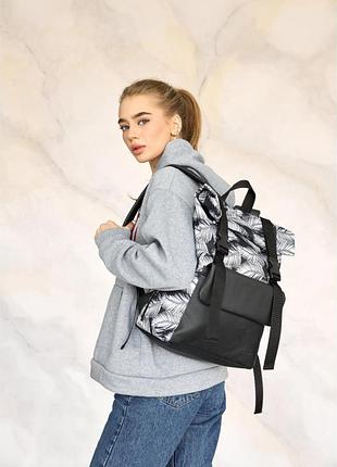 Рюкзак ролл sambag женский rolltop milton черный с клапаном