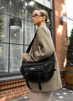 Большая женская поясная сумка бананка для планшета sambag dynamicdart черная