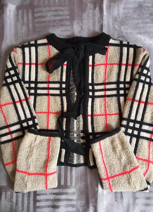 Жіночий кардиган burberry у клітинку, укорочений