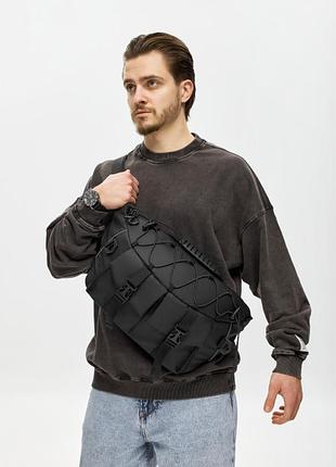 Чоловіча cумка-бананка під ноутбук sambag urban pro чорна