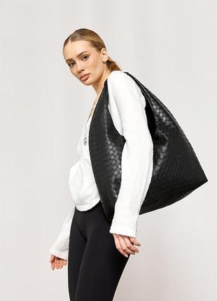 Жіноча сумка sambag hobo weave чорна